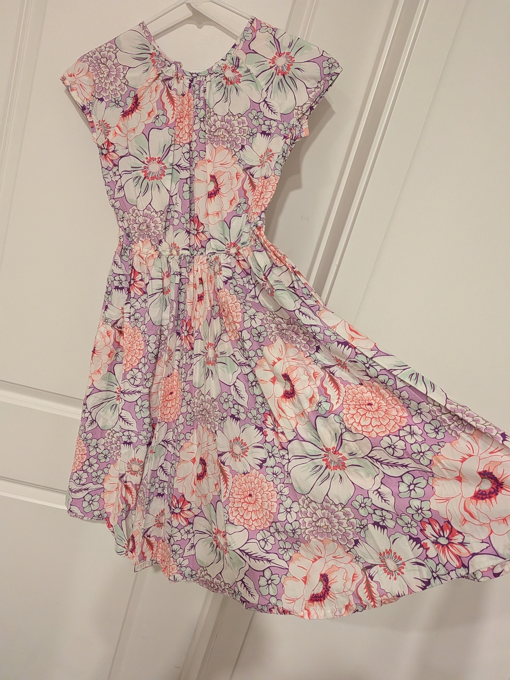 Girls Lands End Lavender & Pink Summer Dress